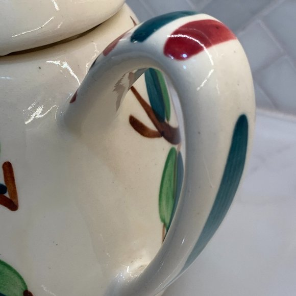 Purinton Slipware Apple Teapot with Lid 6" 1940-1950 - Picture 5 of 16